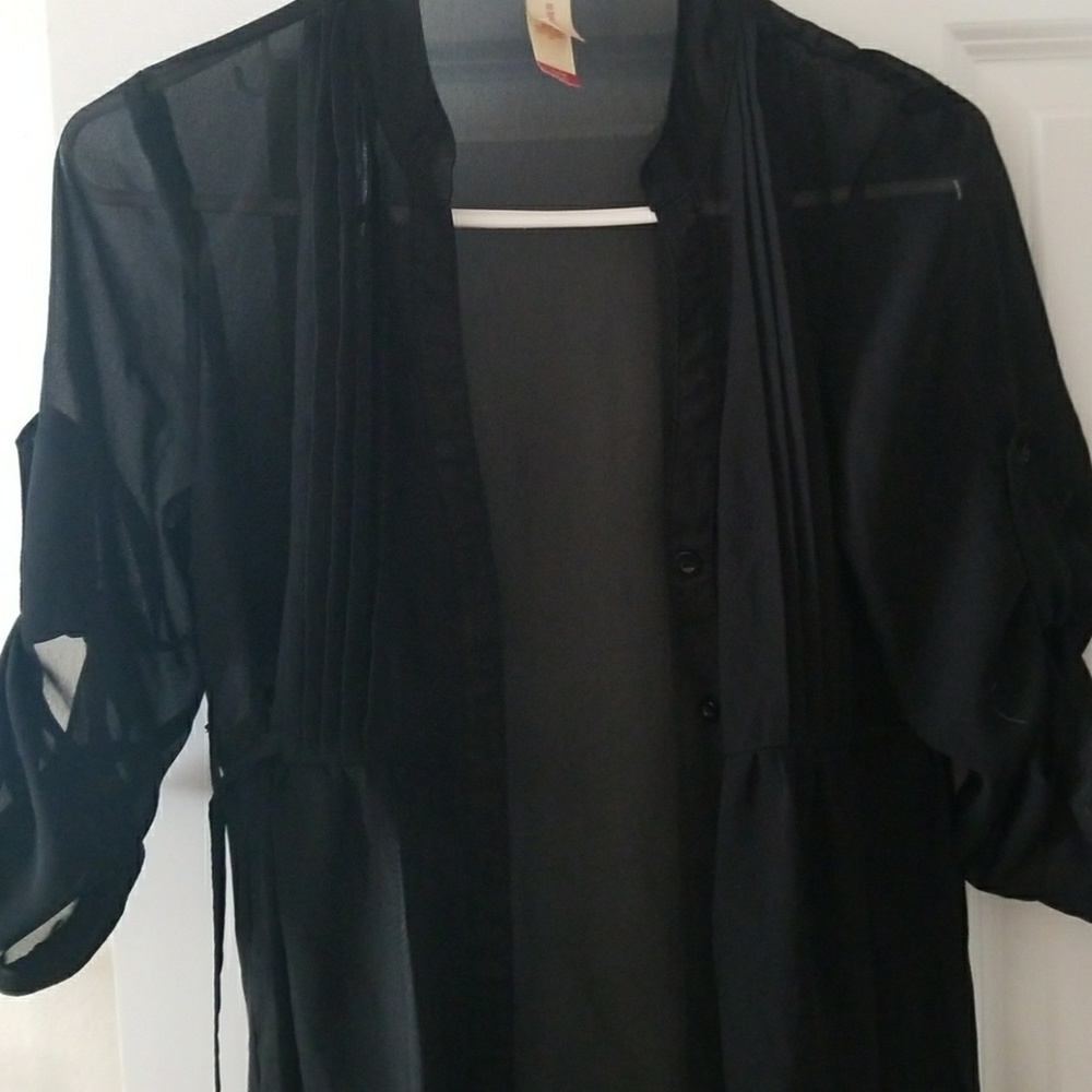 Shear button up dress